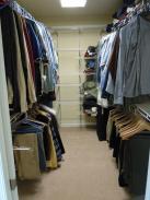 New walk in closet and shelving built and installed by Drumm Design Remodel