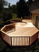 Angled boards on this section of the deck make for an artistic statement