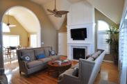 The fireplace transformed by Drumm Design Remodel