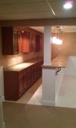 The completed bar by Drumm Design Remodel side view of both counters