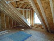 A look inside this great new garage attic space into the new dormer