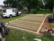 The floor being framed out...getting ready for walls